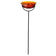 Cuban Garden Stake: black metal stake with amber-orange glass bowl, adjustable height, eco-friendly, used as birdbath or suncatcher.