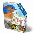 I Am Bluebird 300 pc. Puzzle showing a bird on the box, includes educational booklet and poster.