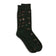 Forest green woodpecker socks featuring colorful birds, red berries and woodland-inspired designs