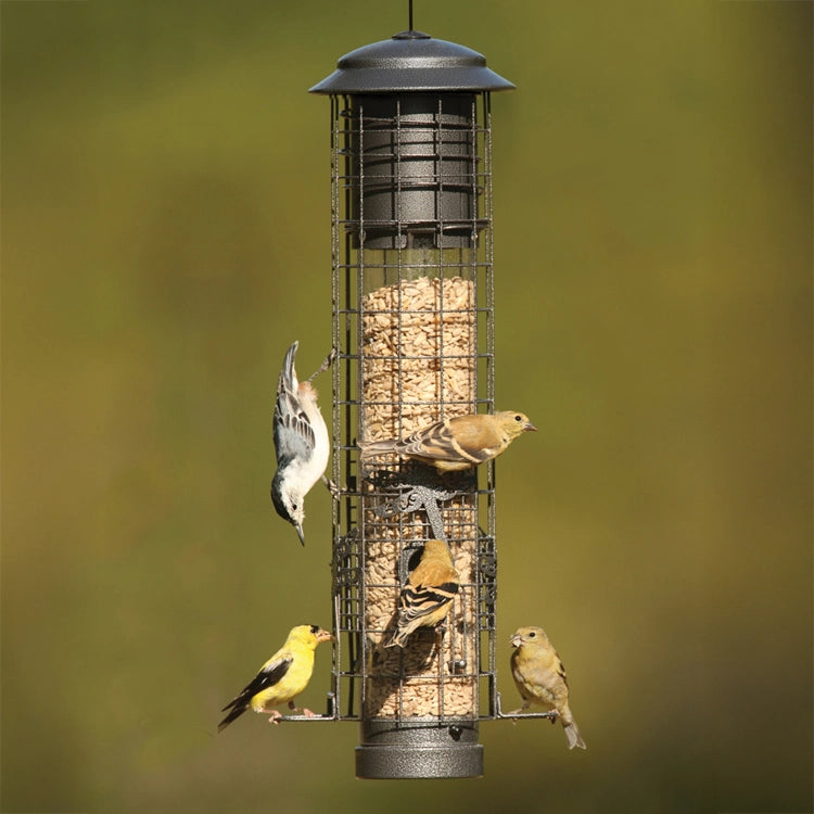 Antique Pewter Squirrel-Resistant Tube Bird Feeder | Duncraft