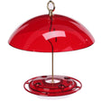 8 oz. Hummerfest Hummingbird Feeder & Weather Guard showing a red dome-shaped cover and feeding stations designed for easy hummingbird access and protection.