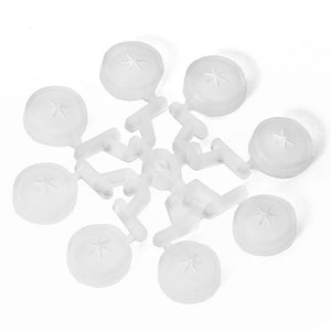 Bee Guards for Oriolefest Bird Feeder – a set of eight white plastic tips with star designs, designed to deter bees from entering nectar ports.