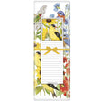 Everyday Birds Notepad Set featuring a hummingbird and floral design, includes a 3x9 notepad and a matching 30x30 flour sack towel.