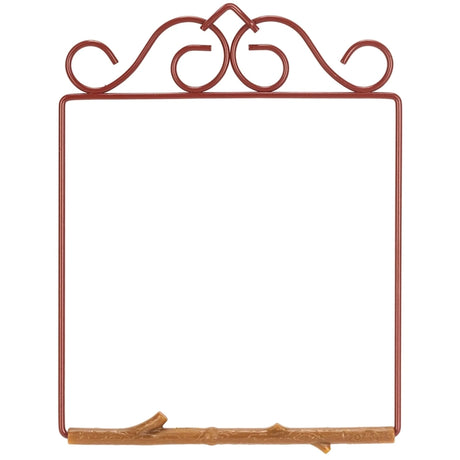 Decorative metal frame with intricate designs on a white background