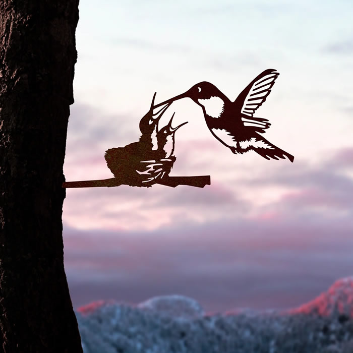 Metal Hollow Out Hummingbird Outdoor Waterproof Solar Lights Hum 並行輸入品 : 3 Pieces Metal Hummingbird Wall Art Decoration Hollow