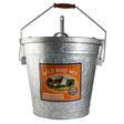 Wild Bird Seed Storage Bucket with Seed Scoop, featuring a metal bucket with a handle, double locking lid, and a colorful Wild Bird Mix label.