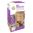 Bat House DIY Craft Kit in packaging, includes materials to build a cedar bat house, decorative stickers, and fun facts.