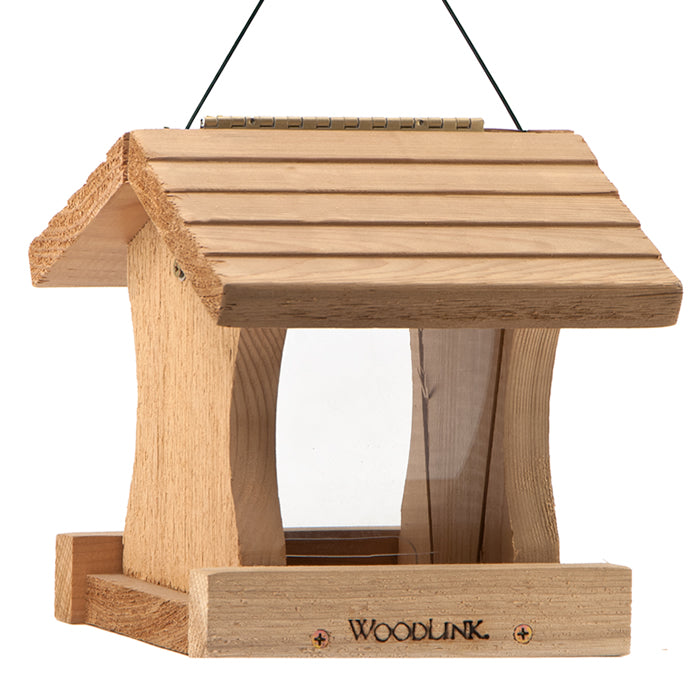 Hopper Feeder DIY Craft Kit: Wooden bird feeder with a clear window for seed viewing, perching space, and cable hanger. Easy to assemble, ideal for teaching children about nature.