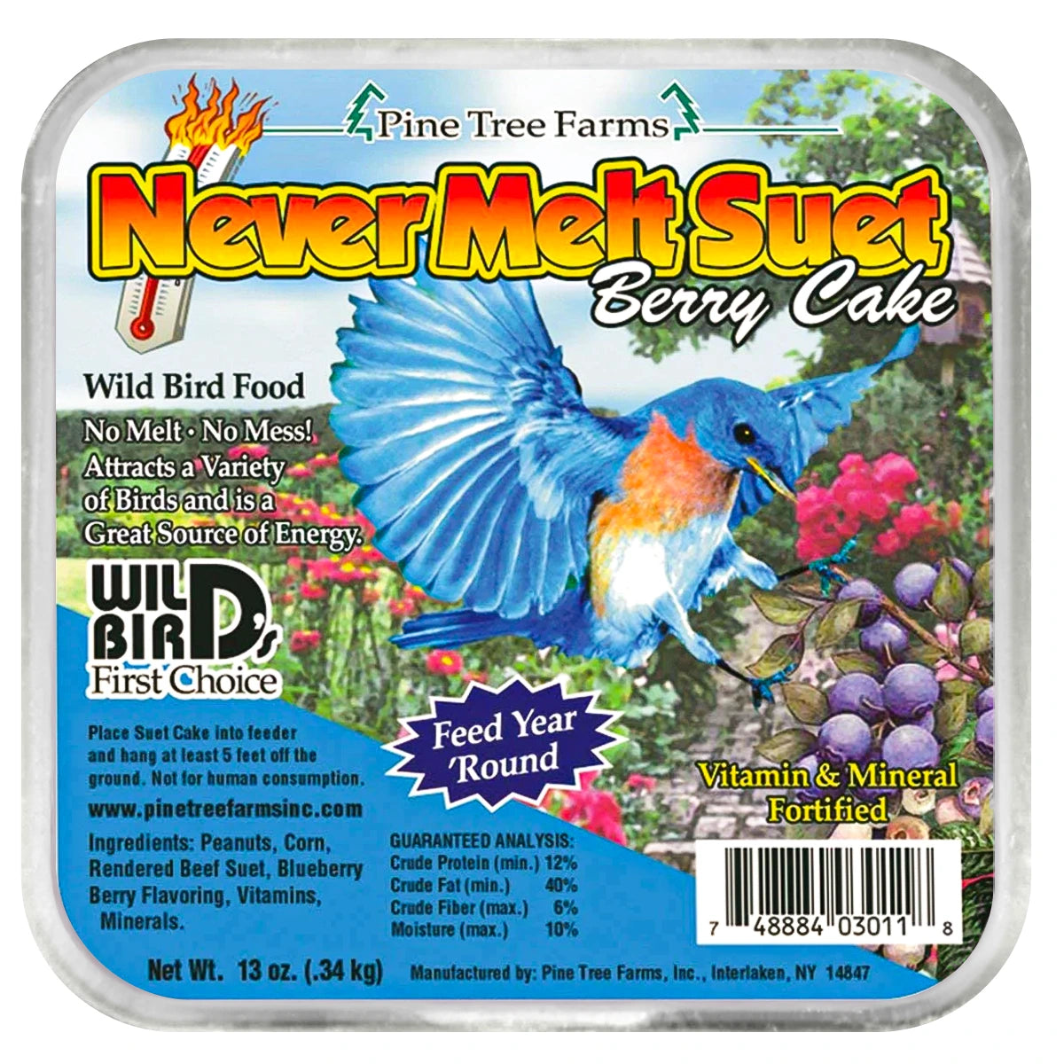 Never Melt Berry Suet Cakes, 12 Cakes