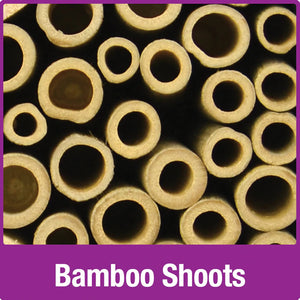 Farmhouse Bee Home featuring hollow bamboo tubes with varying diameters, designed to attract Mason and Leafcutter Bees. Ideal for enhancing garden pollination and plant growth.