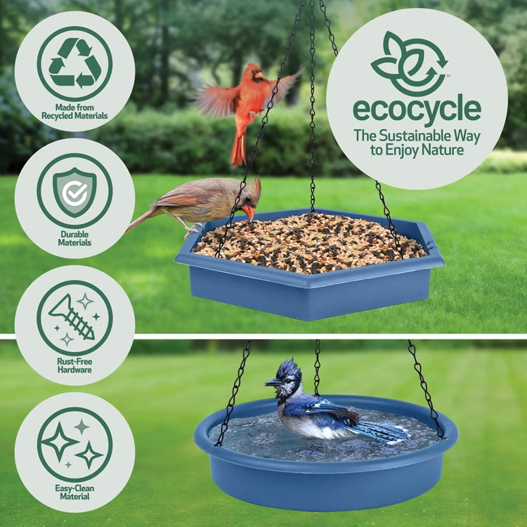 Nature's Way Combo Café 2-in-1 Recycled Plastic Bird Feeder and Bird Bath