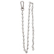 Universal Utility Hanger: A 23-inch silver chain with a snap hook, designed for securely hanging bird feeders or houses, supporting up to 20 lbs.