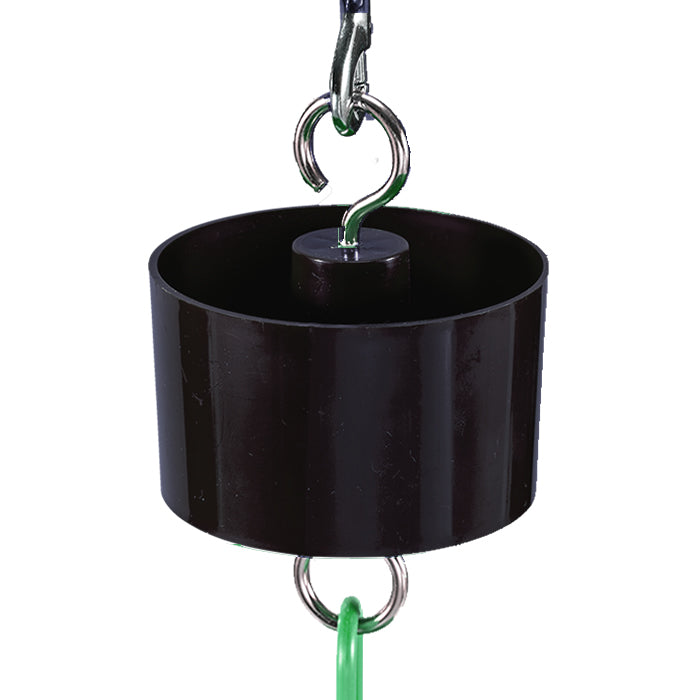 Trap-It Ant Moat with a round design, featuring a top and bottom hook for easy feeder attachment, holds 3/4 cup water to deter ants.