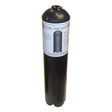 Raccoon Guard, 28 Long: A black cylinder-shaped steel barrier with a white label, designed to prevent raccoons and squirrels from climbing bird feeder poles.