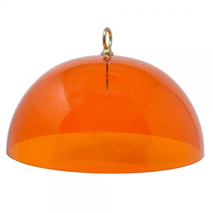 Orange Weather Baffle: A dome-shaped plastic cover designed to hang over oriole feeders, protecting nectar and jelly from the sun.