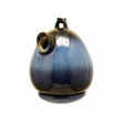 Byer of Maine Egg Bird Homes: Close-up of a blue and black ceramic birdhouse with an egg-shaped design, ideal for small birds like chickadees and wrens.