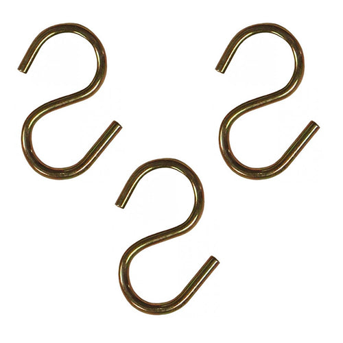 Small S Hook, Set of 3, shown on a white background, made from durable metal with a rust-resistant finish, ideal for hanging bird feeders.