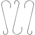 Set of 3 Squirrel Stopper 18 Heavy Duty Stainless Steel S-hooks for hanging bird feeders, featuring a strong, non-rusting design suitable for tree branches.