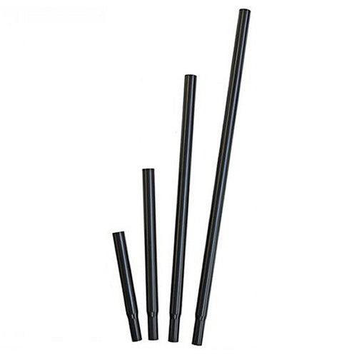 Pole Extensions: Close-up of black metal rods, designed as sturdy 16-gauge steel extensions with tapered ends for secure fit on Erva 1-inch diameter bird feeding poles.