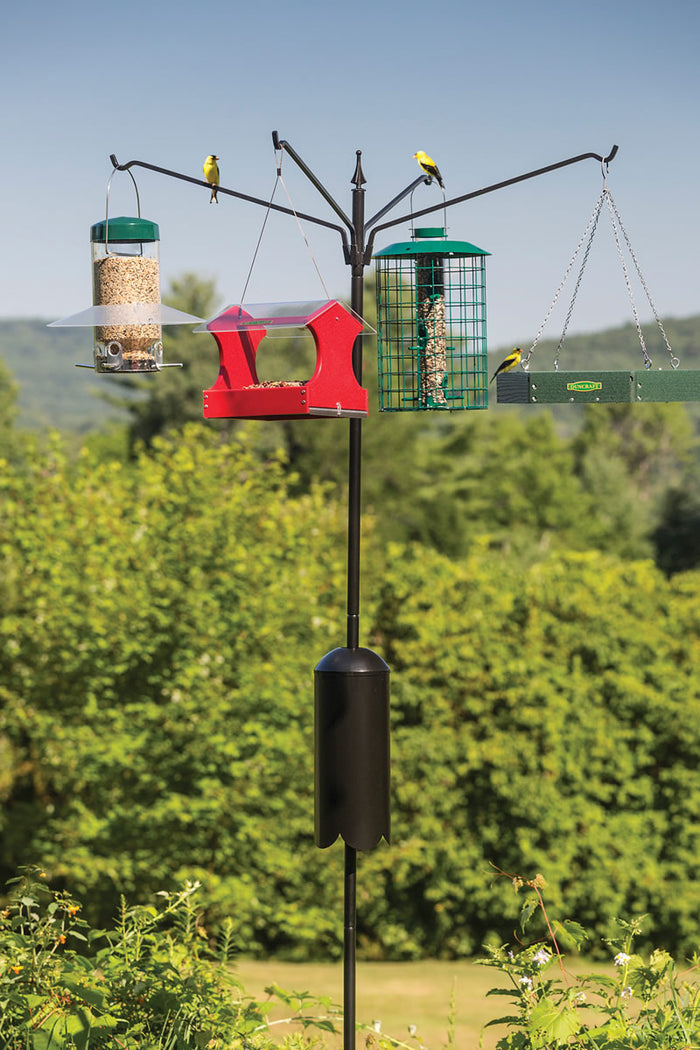 Squirrel-Proof Four Arm Bird Feeder Station 