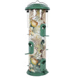 Vintage Deluxe Easy Clean Feeder with birds perched on it, featuring six feeding ports and durable, vintage design ideal for gardens.