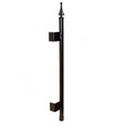 Wall Mount Straight Pole with pointy top, 24-inch black steel tubing, ideal for bird feeding stations. Mounts on flat surfaces, includes removable plastic finial.