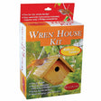 Wren Bird House Kit: A boxed kit with all components to build a red cedar birdhouse, featuring a 1-1/8 inch entry hole, attracting wrens.