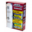 Suet Plug Variety Pack with Feeder featuring wooden holder, four assorted suet plugs for wild birds, and eye hook for easy hanging.
