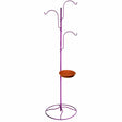 Yard Tree Bird Feeder Hanger, Purple (50% OFF) featuring a coat rack design with adjustable hooks and birdbath ring for customizable outdoor bird feeding.