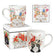 Holiday Antler Cat Boxed Mug set, featuring ceramic mugs with cat portraits in Christmas decor, includes a matching gift box. Perfect festive gift, microwave safe.