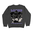 Loons of North America Sweatshirt features five loon species screen-printed on a grey background, offering comfort and style for bird enthusiasts.