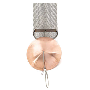 Birds Choice Copper Nyjer® Mesh Feeder with stainless steel mesh, copper top, and bottom, hanging cable, and holds 1-1/2 lbs. of Nyjer® seed.