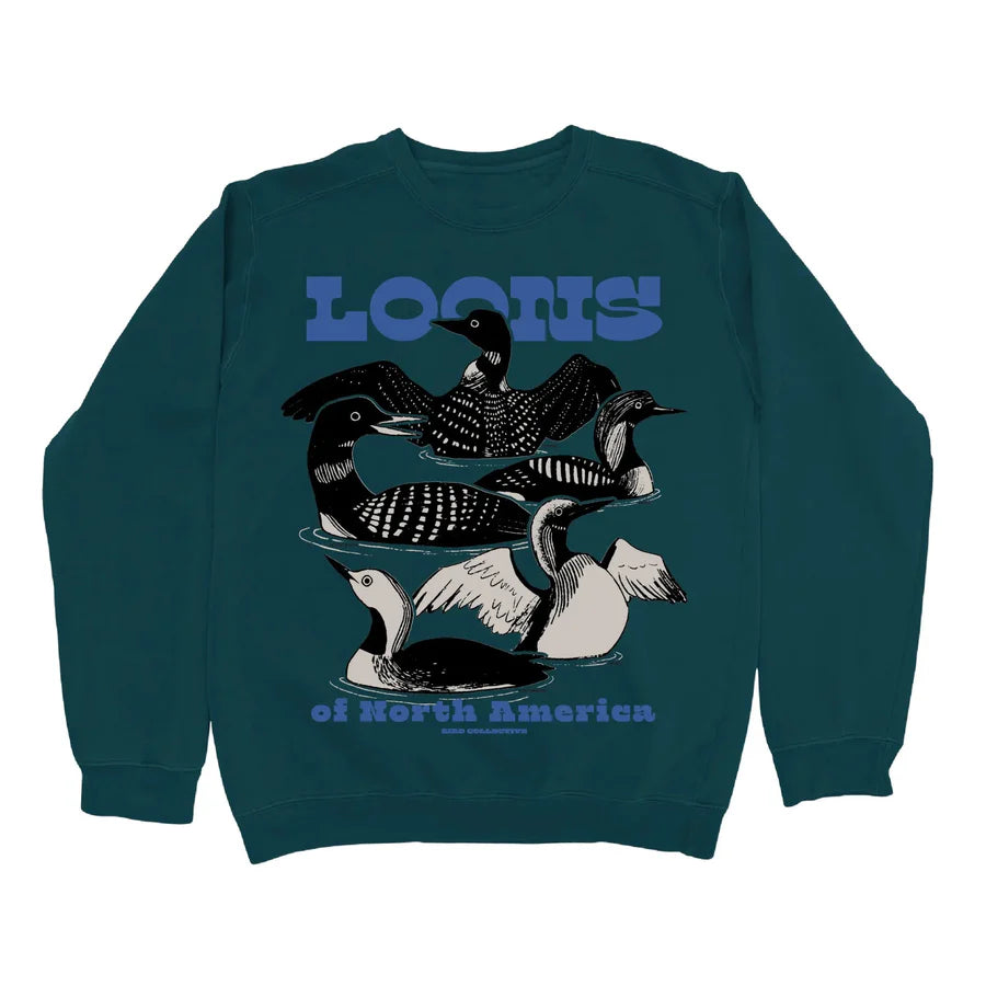 Loons of North America Sweatshirt, Dark Teal