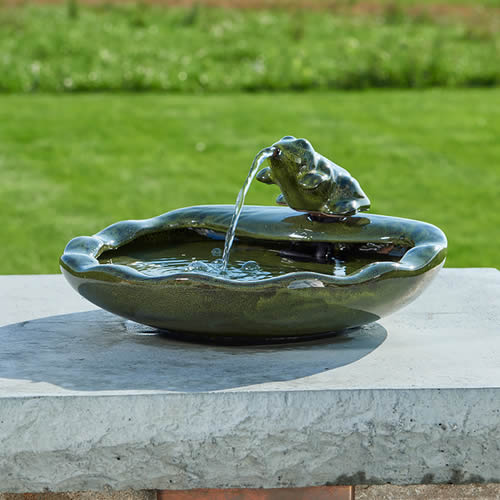 Ceramic Frog Solar Fountain