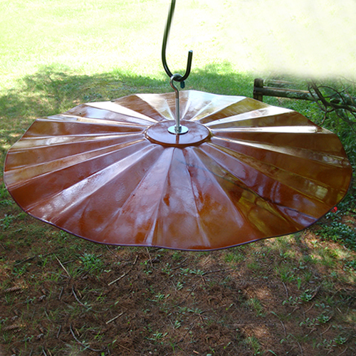 Extra Large Hanging Disk Squirrel Baffle, Copper Tint