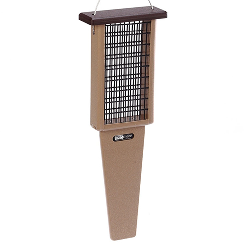 Recycled Double Cake Pileated Suet Feeder, Brown Roof