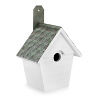 Classic Cottage Bird House with Shingled Verdigris Roof